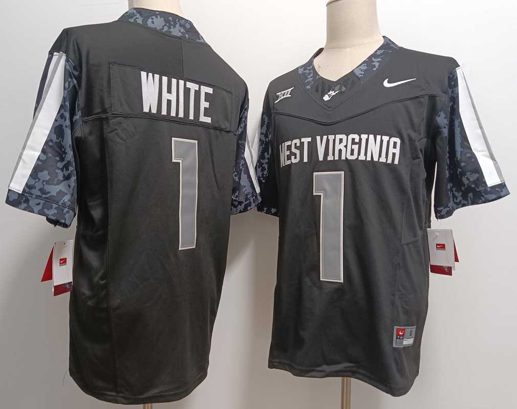 Men's West Virginia Mountaineers #1 Jahiem White Black FUSE College Stitched Jersey,We sell and wholesale Men's West Virginia Mountaineers #1 Jahiem White Black FUSE College Stitched Jersey on line form chian!